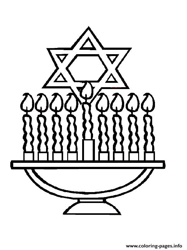 Hanukkahs Star Candles coloring